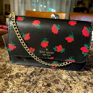 Kate Spade Madison Rose Toss printed small flap crossbody